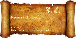 Neuwirth Leó névjegykártya